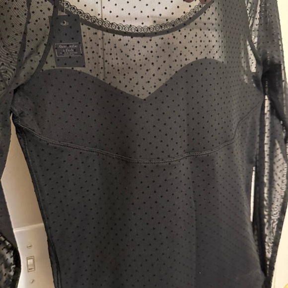 Abercrombie Sheer Mesh Long Sleeve Body Suit Size Large - Picture 8 of 8
